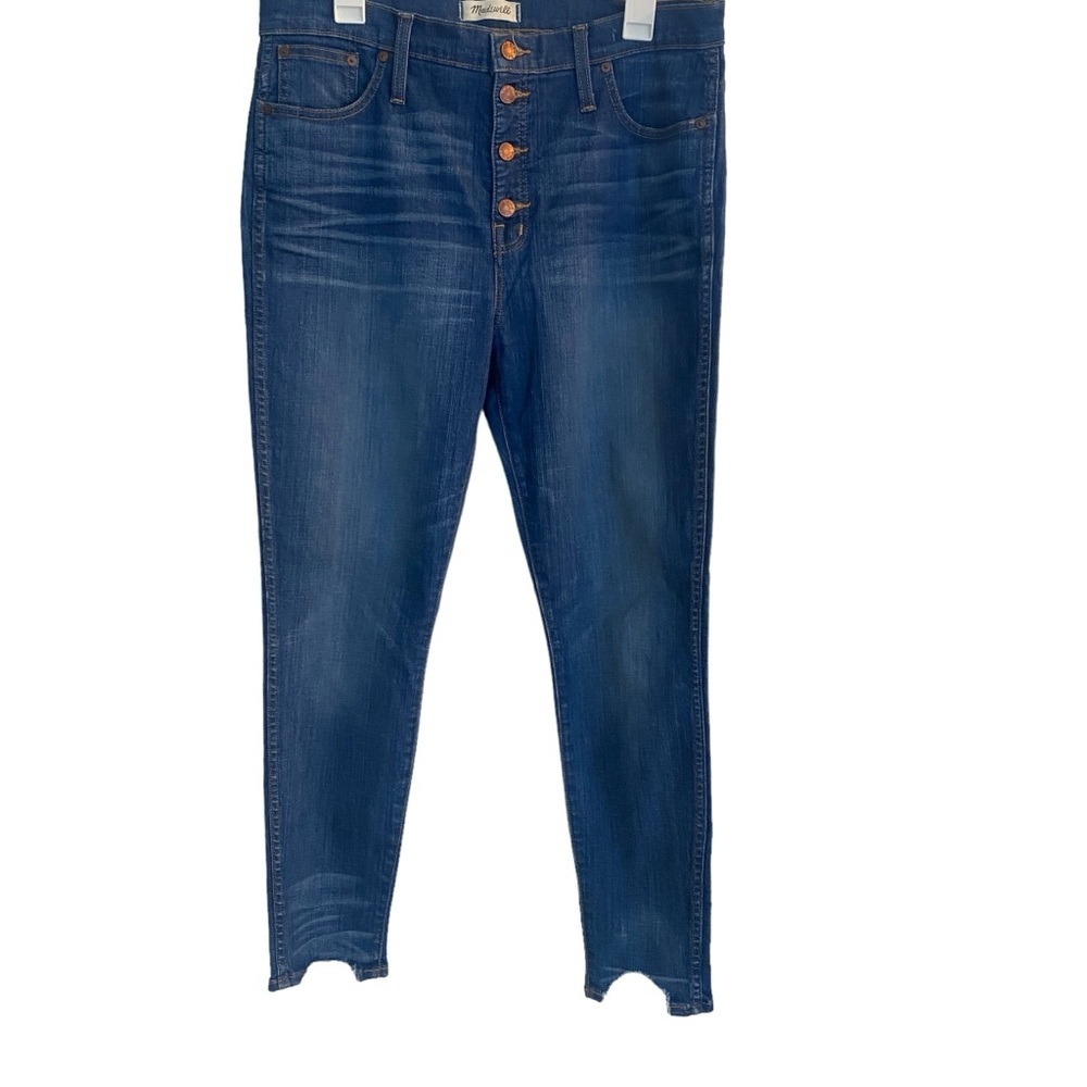 Madewell Jeans‎ Women 32 Blue 10 High Riser Skinny Skinny Button Fly Notched Hem